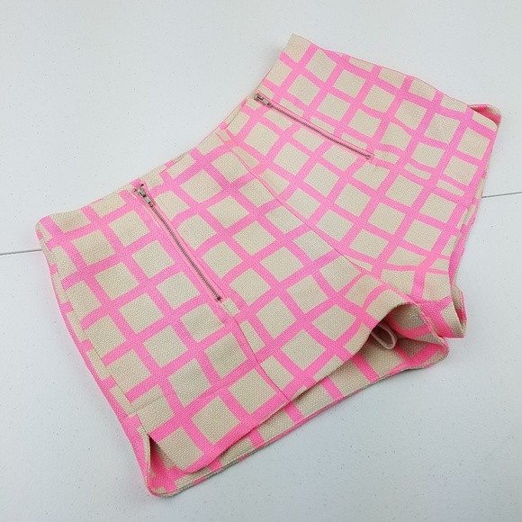 pink checkered shorts